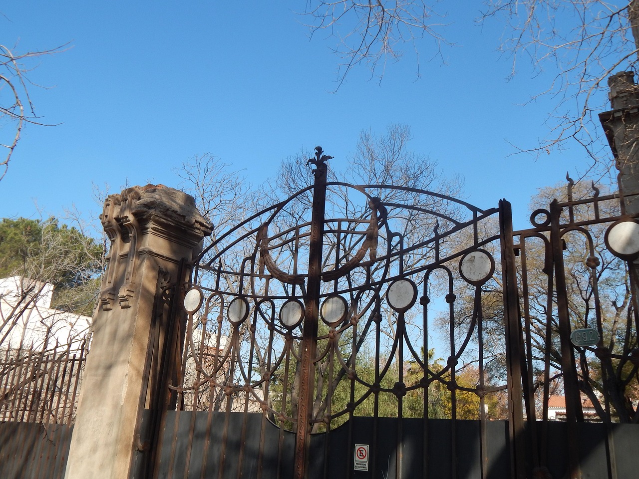 gate, iron door, design, entrance, forging